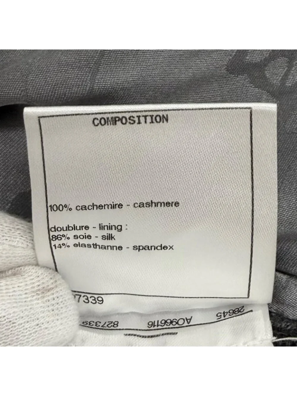 Chanel Cashmere with CC Logo Plate Gabrielle Coco Neck Long Sleeve Knit Gray 34